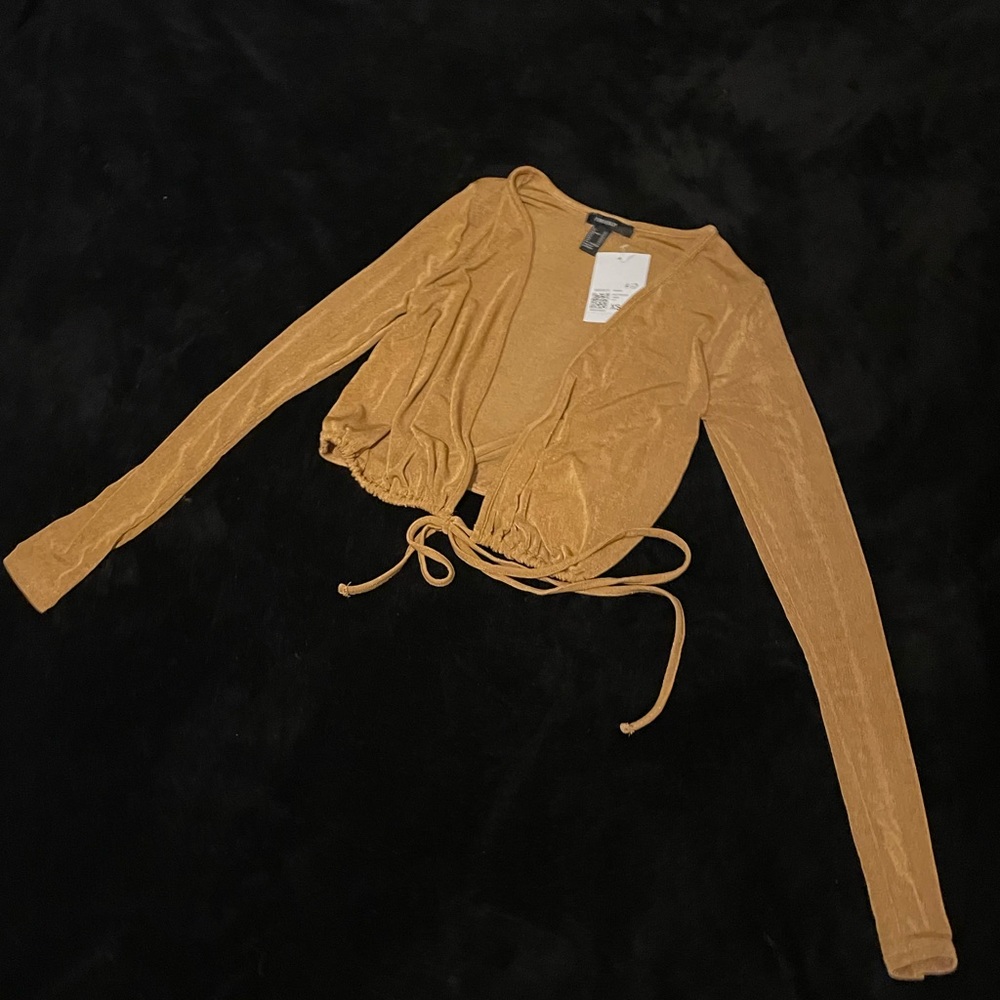 Plunging Cropped Wrap Top